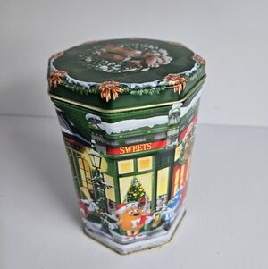 1998 M&M's Holiday Tin Holiday Santa's Village Christmas Collectible